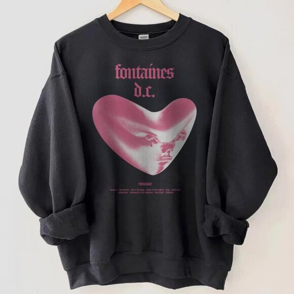 Gildan Tops - Fontaines D.C. Sweatshirt, Fontaines D.C. Concert Shirt, Band Trendy shirt black